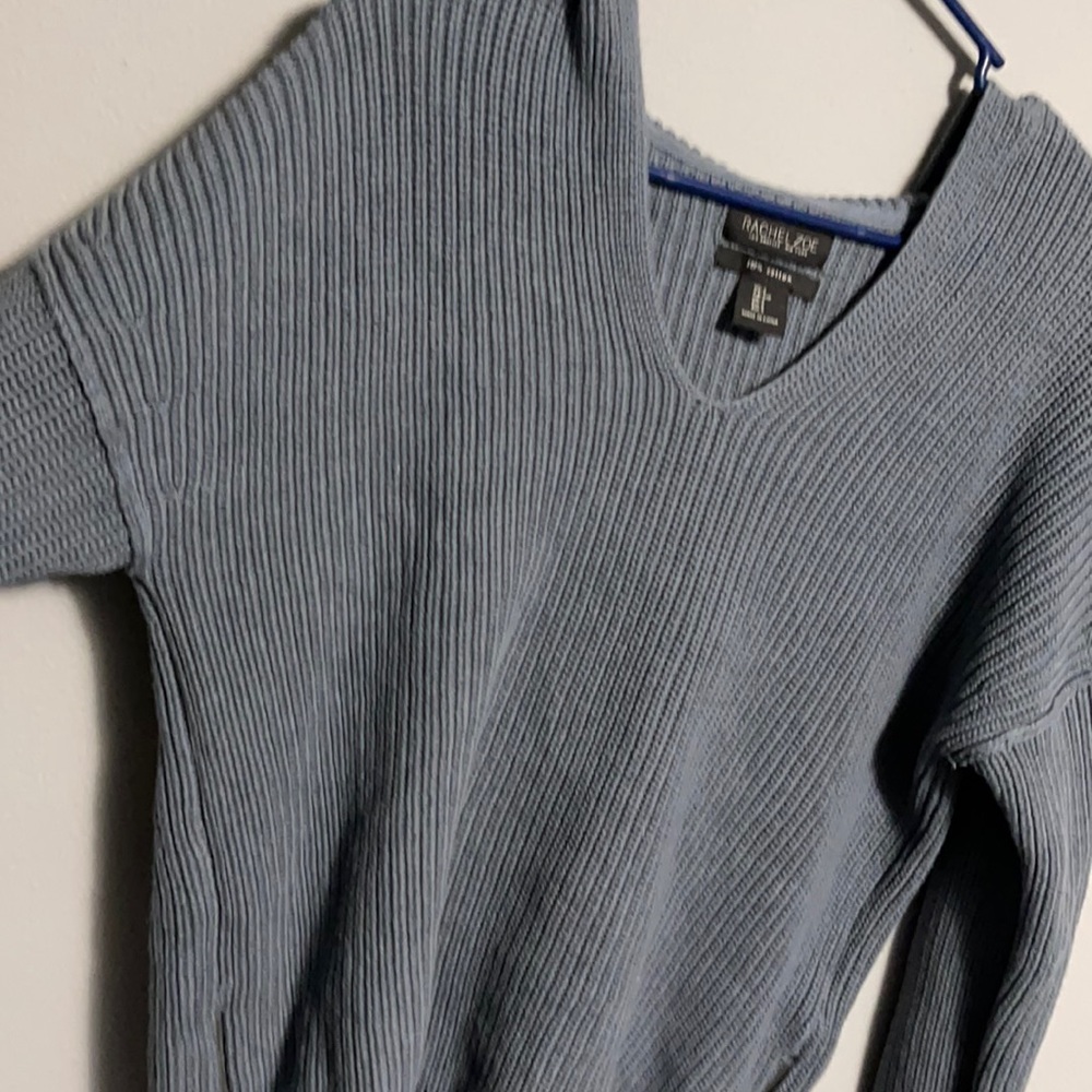 Icy Blue hooded sweater with zipper sides